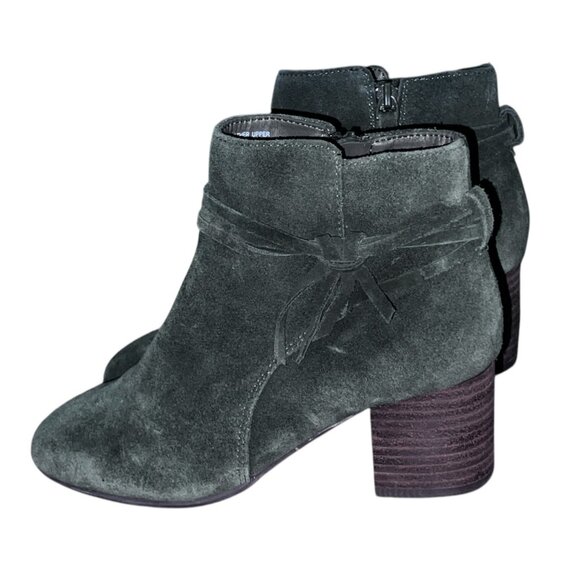 Violet & Red Jenna Ankle Boots With Leather Upper & Stacked Heel Size 6  Green - Picture 15 of 16